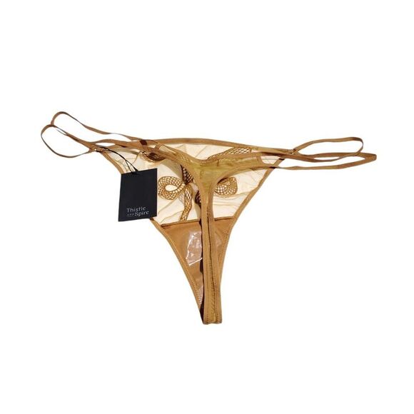 Thistle and Spire Medusa Thong Panty Gold Underwear Plus Size 3X Yellow Snake - Picture 3 of 6
